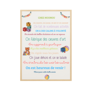 Cadre Nounou, Maître, Maîtresse